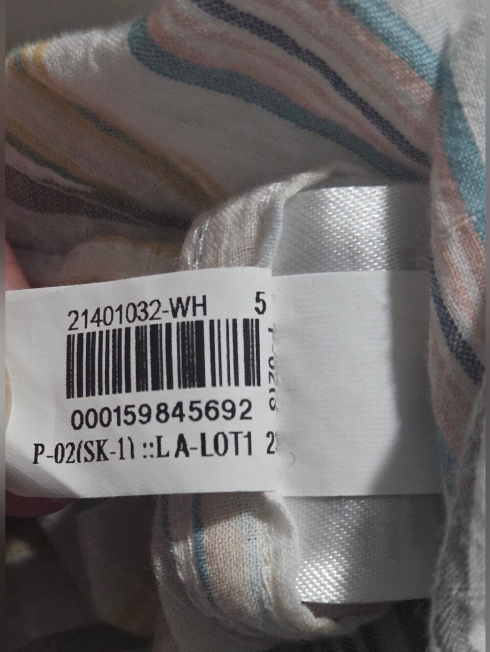 Eddie Bauer Striped Button-Down Short Sleeve Top in White, Yellow & Gray - Picture 9 of 9
